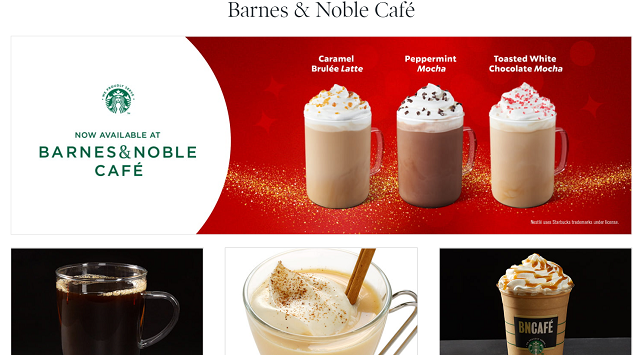 Barnes & Noble Caféのトップページ。
