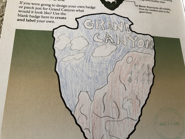 グランドキャニオン国立公園のアクティビティブックの一部