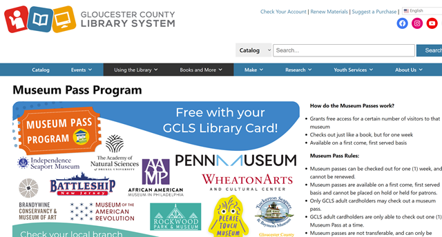 The Gloucester County Library System のHPより。