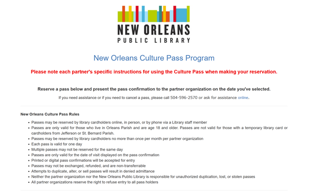 NEW ORLEANS PUBLIC LIBRARYのHPより